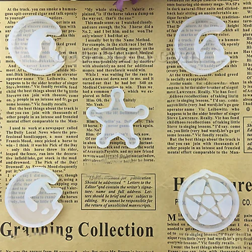 DoreenBeads Round Pentagram /Half Moon Silicone Resin Mold For Jewelry Making Jewelry Findings For DIY Pendants, 1 Piece