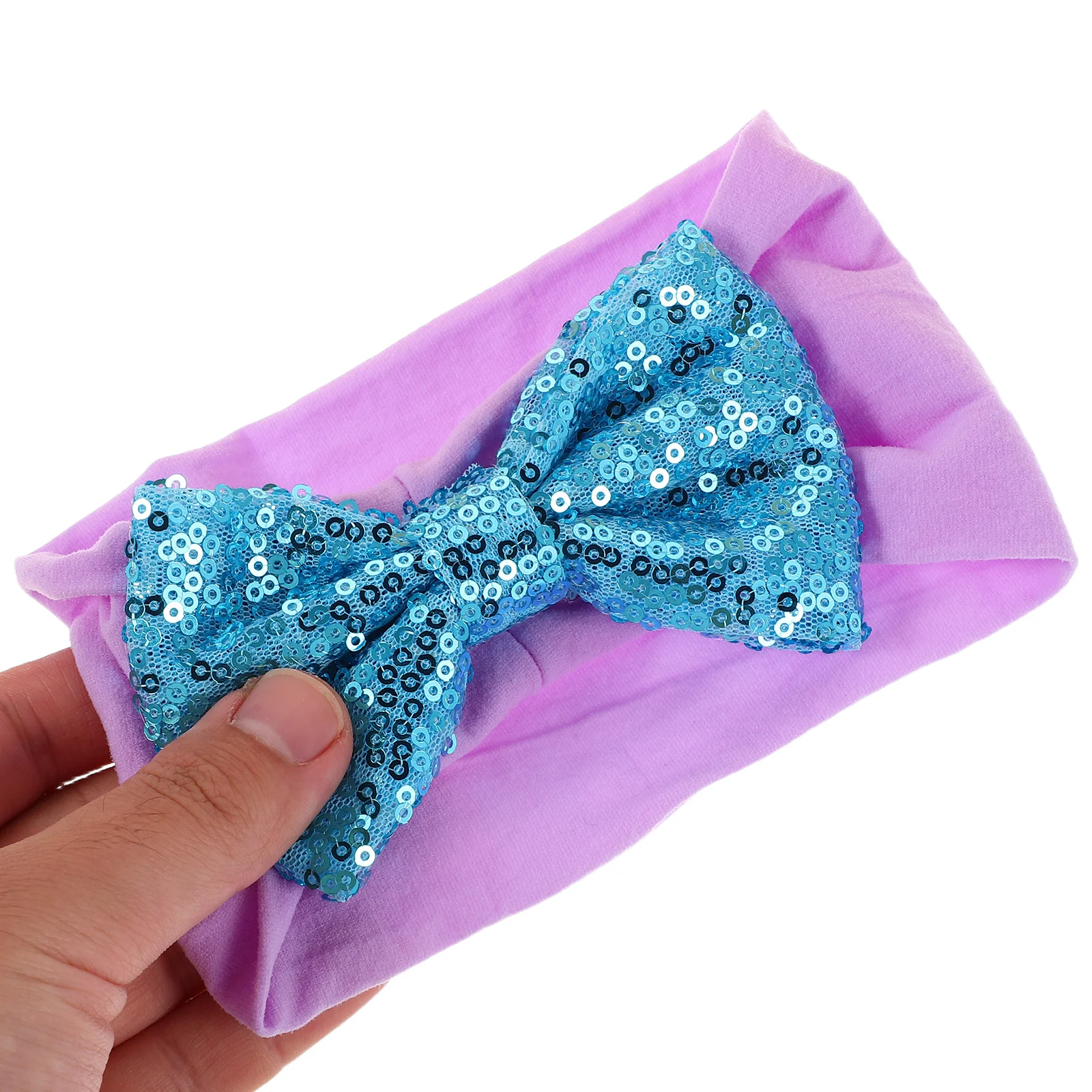 

4 Pcs 's Headband Girls Hair Bows Glitter Headbands Adjustable Polyester Turban Toddler Elastic Headwrap