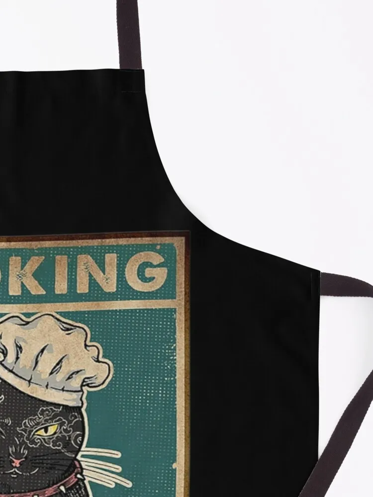 Black Cat Cooking because murder is wrong cat lover gifts Apron useful things for kitchen