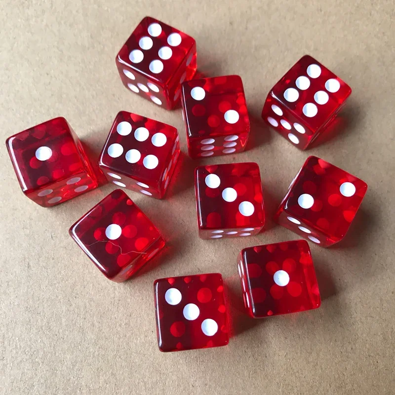 10pcs/set Transparent Dice Right Angle Dice Board Game Accessories 16mm