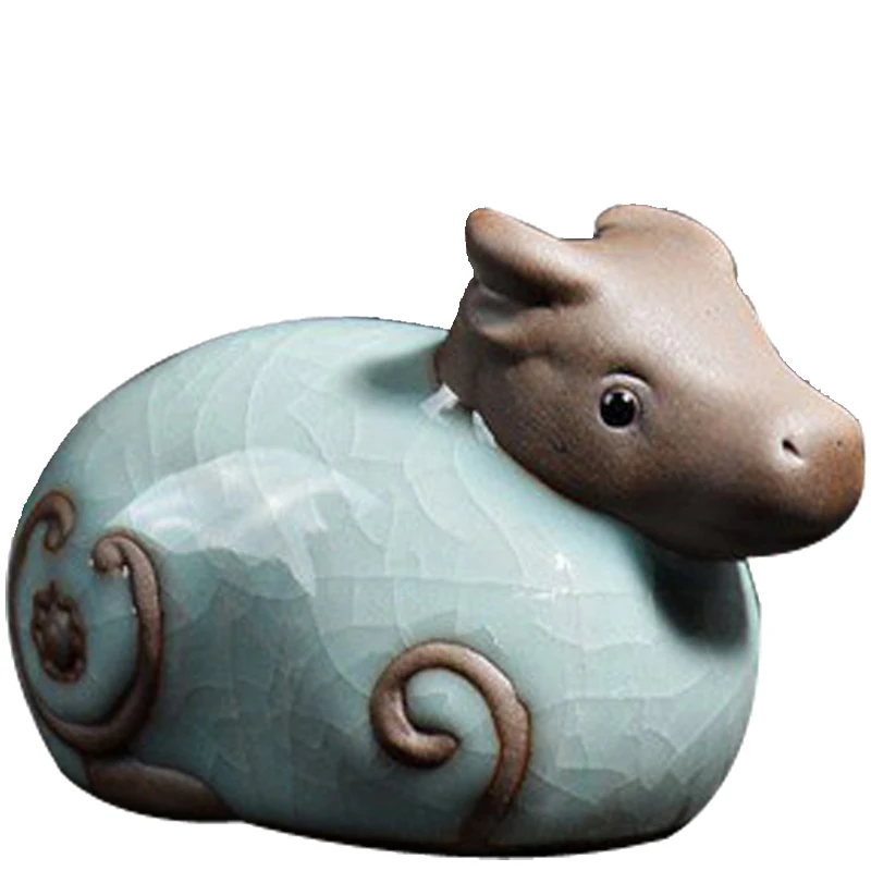 Chinese Zodiac boutique tea pet decoration ceramic pieces can be raised mouse monkey dog chicken tea play accessories