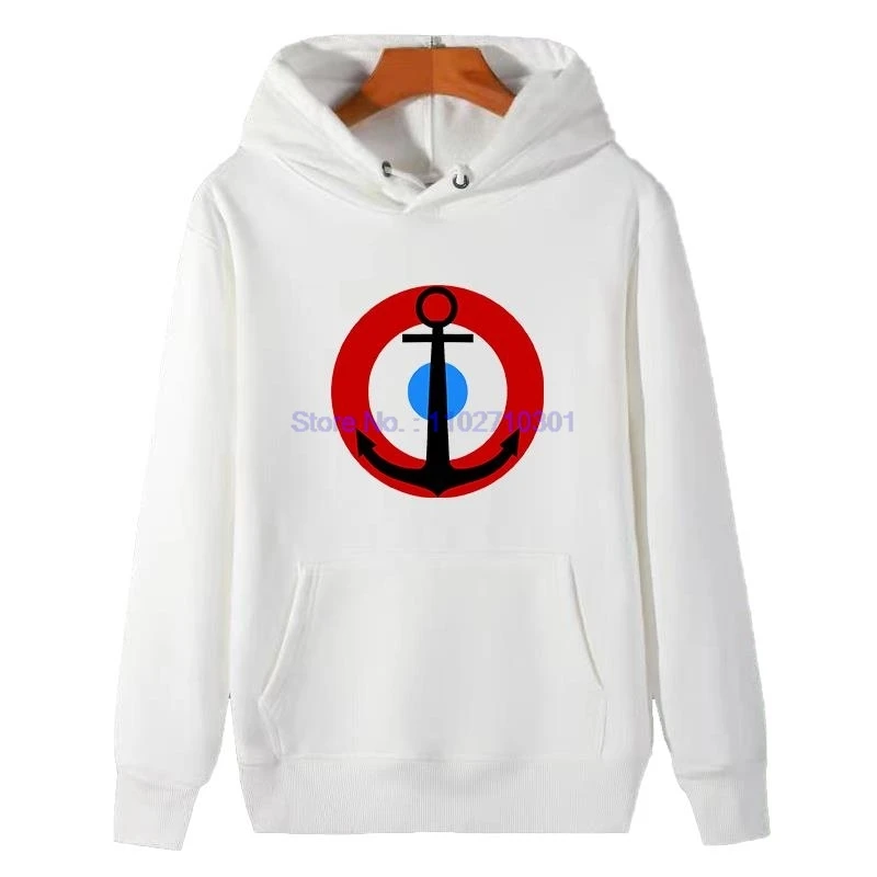 Nautical Sailing Boat Anchor Icon Unisex Graphic Hooded Sweatshirts Thick Sweater Hoodie Winter Fleece Hoodie Men's Sportswear