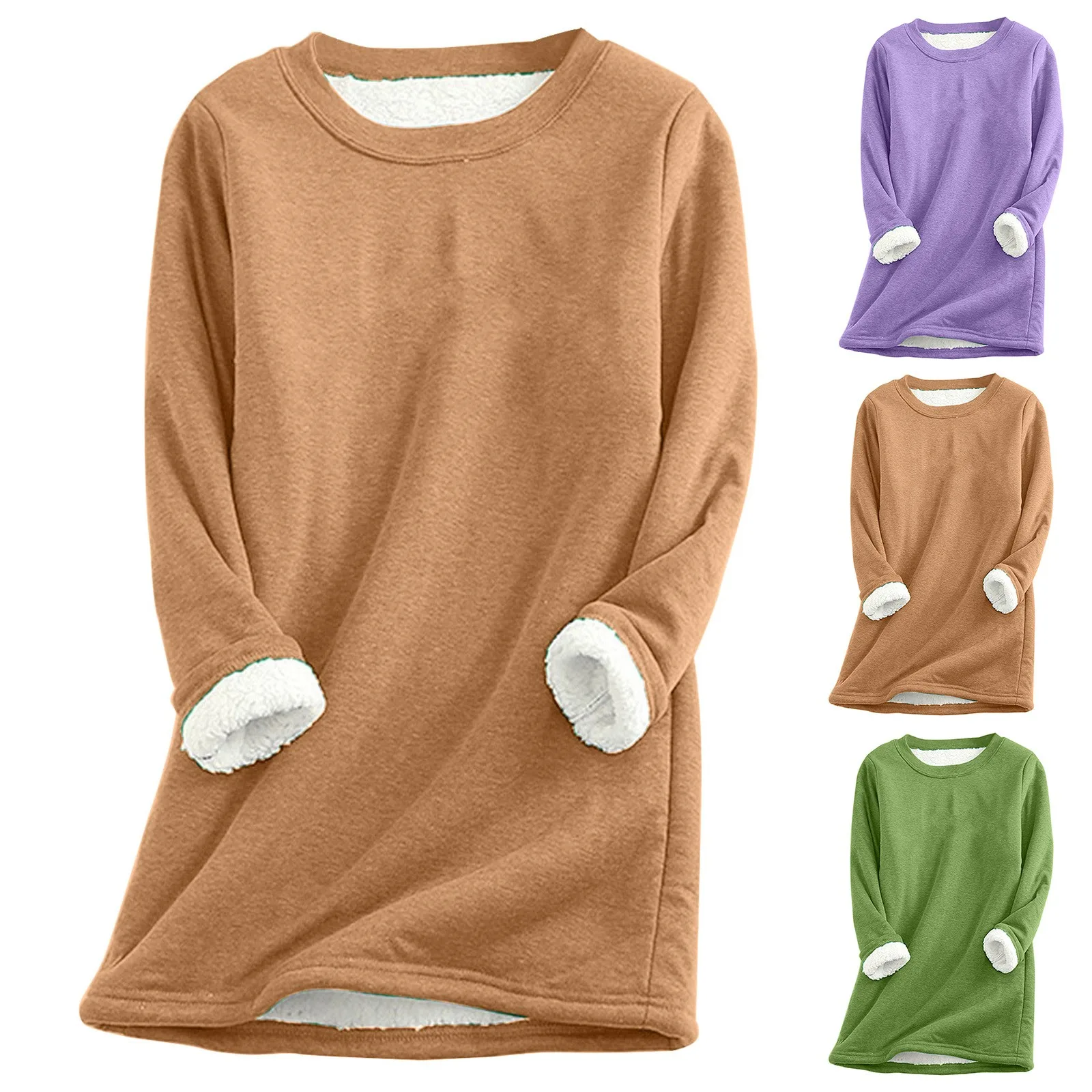 Women‘s NEW Casual Cotton Round Neck Solid Sweatshirt Underwear Plus Size Thermal Shirt Thin Tops Women\'s Undershirt