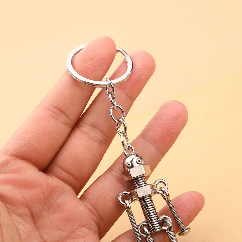 1 Piece Women and Men Vintage Punk Screw Robot Keychain Couple Key Rings For Bag