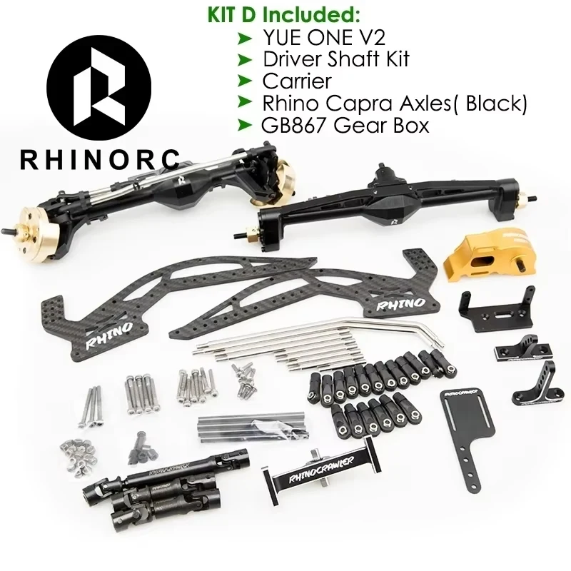 

Rhino YUE ONE V2 RC Crawler Chassis Shafty Full Kit With Capra Axles Driver Shaft Gear Box Car Parts