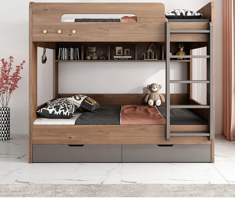 Same width double decker parallel high and low bed adult upper and lower bunk bed children\'s bed modern mother child bed adult