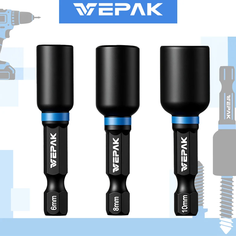 

VEPAK VP14806 VP14808 VP14810 Магнитная гайка-отвертка 48 мм Компактная 6 мм Магнитная шестиугольная ручка Аксессуары для инструментов