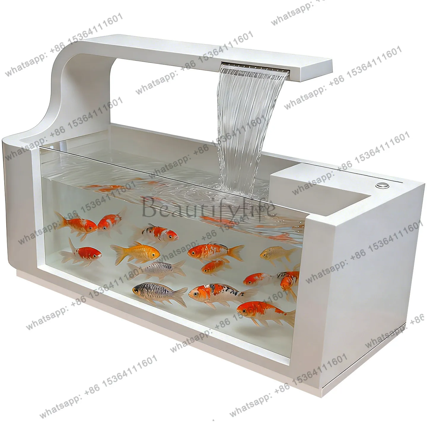 

Customized stainless steel waterscape pool circulating filter flowing water ornament outdoor waterfall landscape fish pond