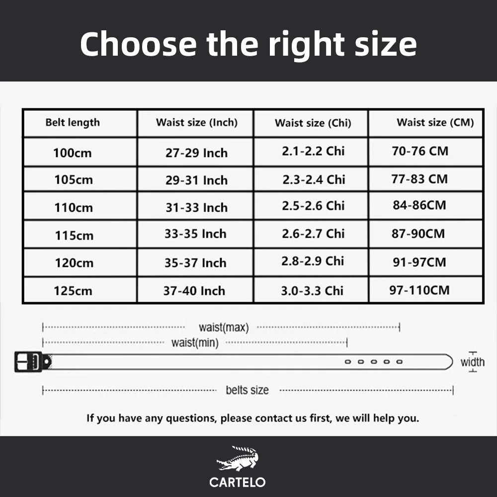 Cartelo حزام الرجال حزام جلد طبيعي للرجال سبيكة التلقائي مشبك أحزمة السقاطة الأعمال مصمم الأزياء حزام للجينز