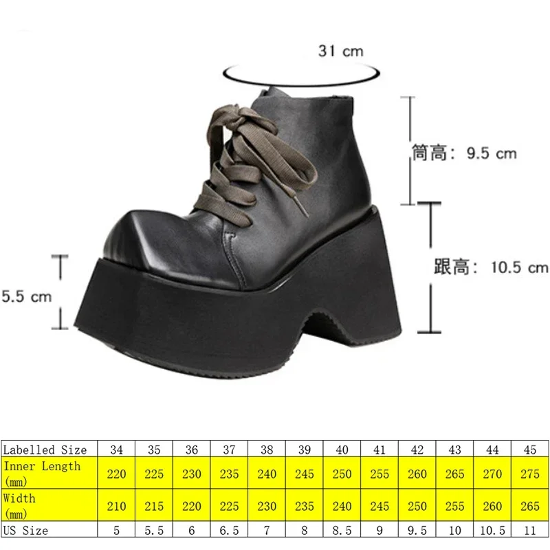 Fujin 10.5cm Comfy Boots Woman Ethnic Platform Ankle Boot Spring  Big Strange Toe Genuine Leather Autumn Fashion Shoes Moccasins