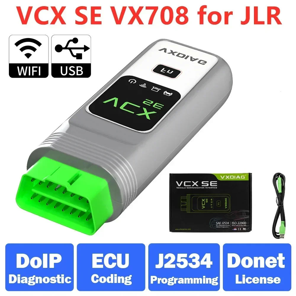 Лучшее качество VXDIAG VCX SE VX708 для JLR DoIP Автомобильный OBD2 диагностический сканер J2534 Кодирование программирования Активный тест SDD Pathfinder