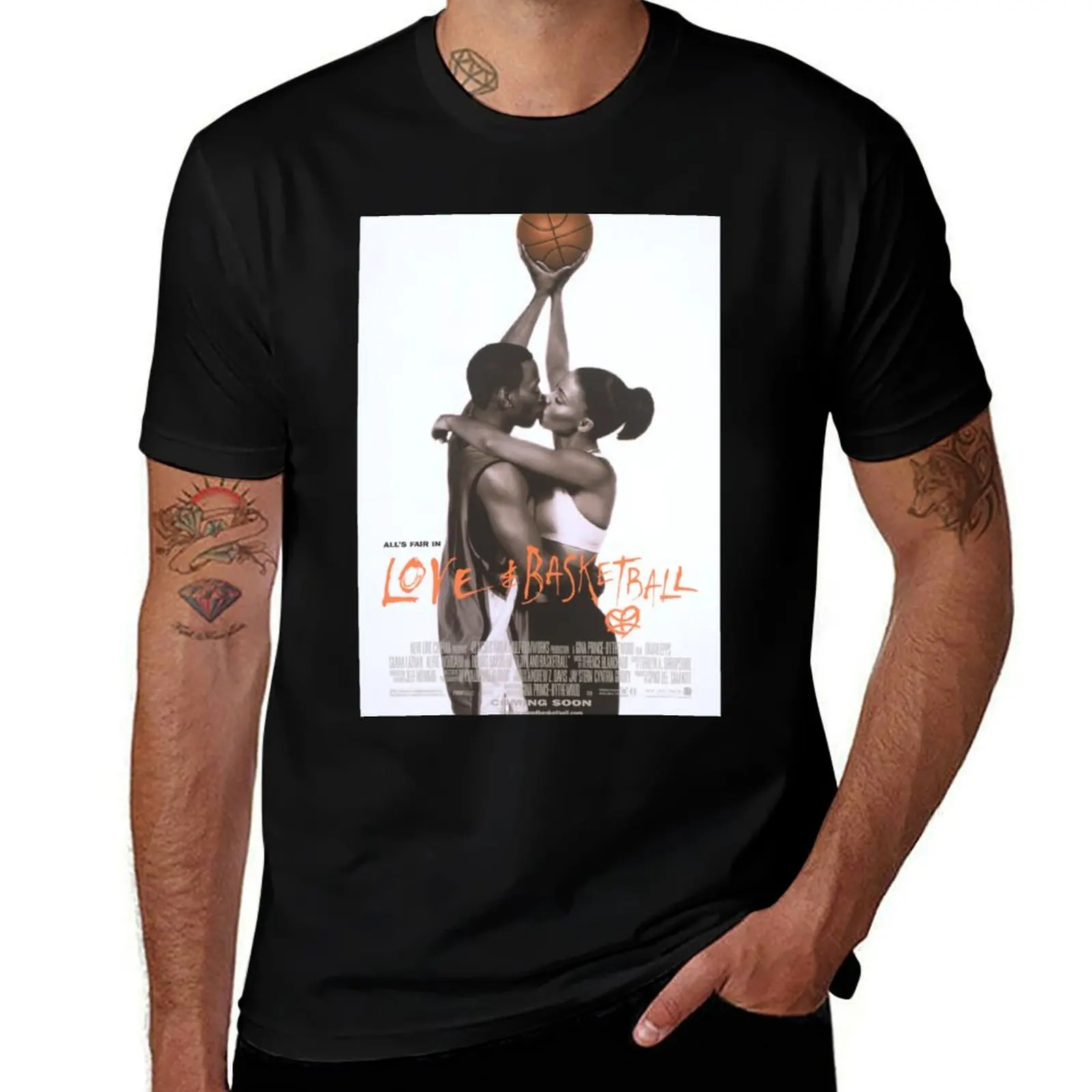 Camiseta con póster de película de LOVE & BASKETBALL, camisetas para hombre, camisetas de algodón de anime, camiseta de algodón de gran tamaño, paquete