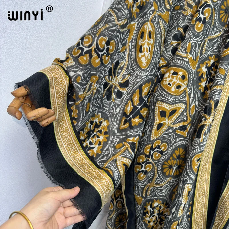 Winyi Afrika Outfit Kimono Nieuw In Bovenkleding Strandbedekking Maxi Jurk Vesten Strandkleding Vrouwen 2024 Abaya Dubai Luxe Jas