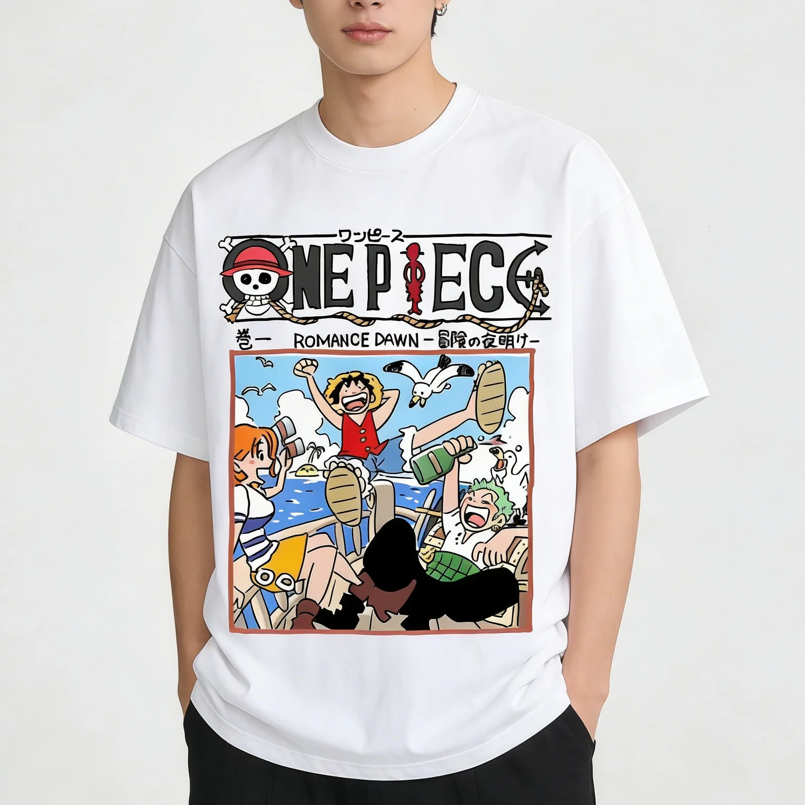 Productos periféricos de una pieza para hombre, camiseta informal de gran tamaño, Camiseta de algodón transpirable, fiestas temáticas de cómic y descansar, verano 2026