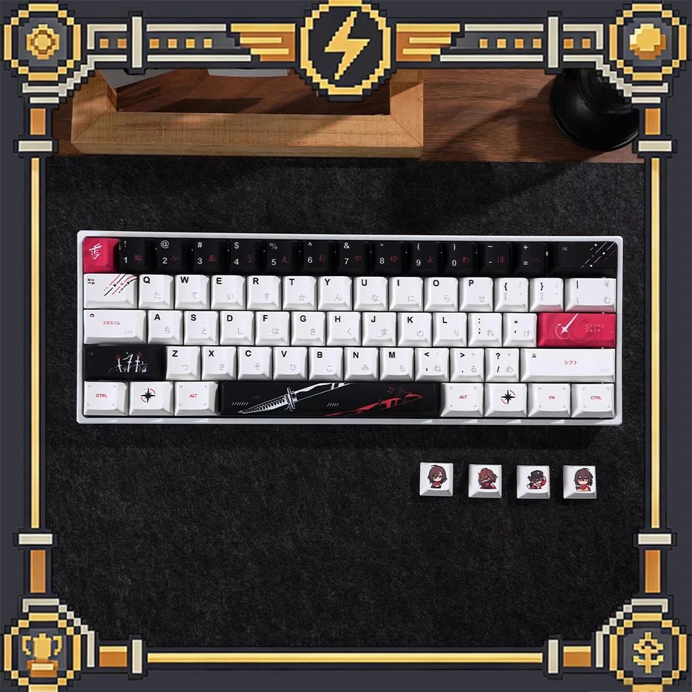 Yuki Engraving Japanese-Knife2.0 PC Keycaps All-over Sublimation Keycap PBT Cherry Height Keyboard Keycaps Customized PC Gifts