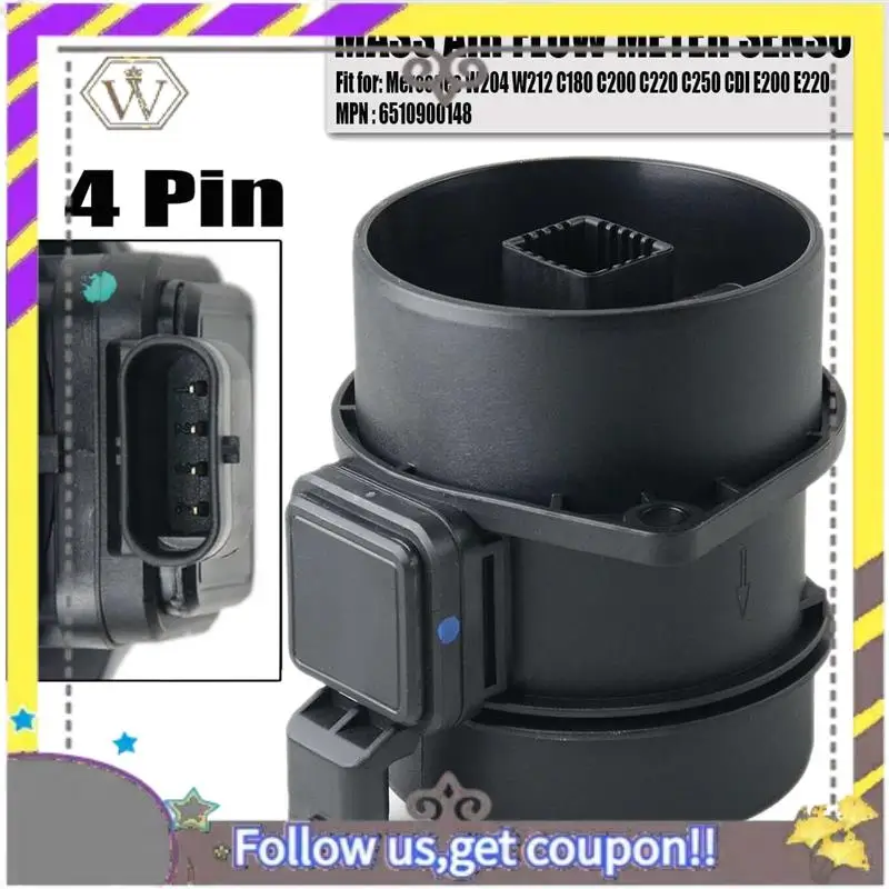 L38A-Mass Air Flow Maf Sensor สําหรับ Mercedes For Benz W204 W212 X204 Sprinter Viano Vito W639 5WK97917 651 090 01 48