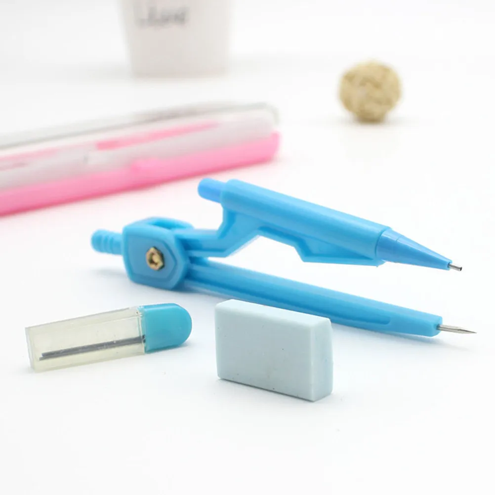 3pcs Compass with Pencil Holder Kit – Precision ABS Mechanical Drafting Compass for School Drawing