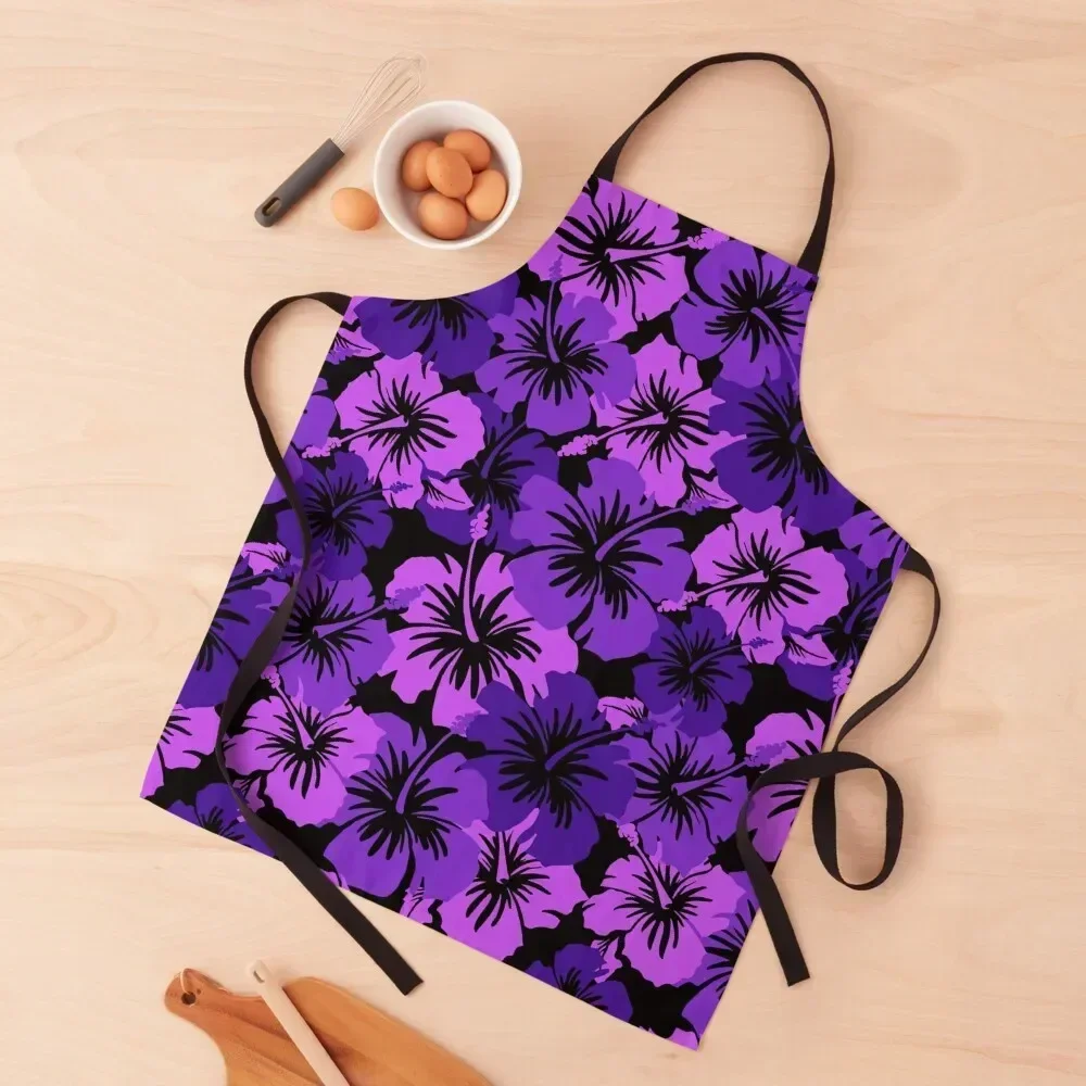 

Epic Hibiscus Hawaiian Floral Aloha Shirt Print - Purple Apron Bib For Kitchen Barista Children'S For Hairdresser Apron