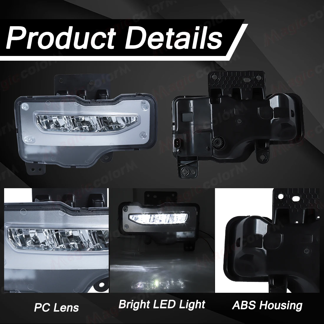 DLAA مصابيح الضباب لجي إم سي سييرا 1500 2016 2017 2018 LED سيارة FDRL النهار تشغيل أضواء ront الوفير المصابيح الأمامية الأبيض أضواء النهار 12 فولت #4