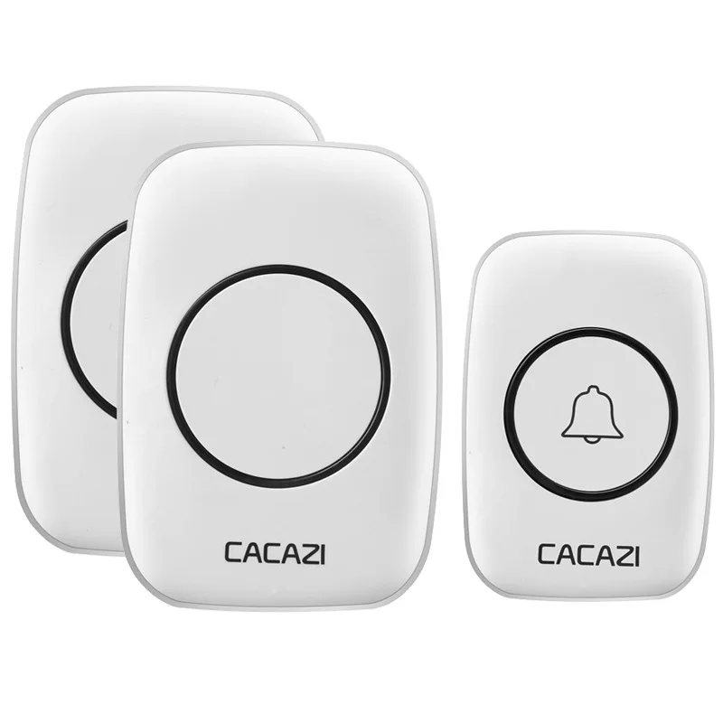 CACAZI A10 Power Plug Powered Wireless Waterproof Doorbell 300M Remote Remote Control Home Wireless Smart Doorbell EU/US/AU Plug