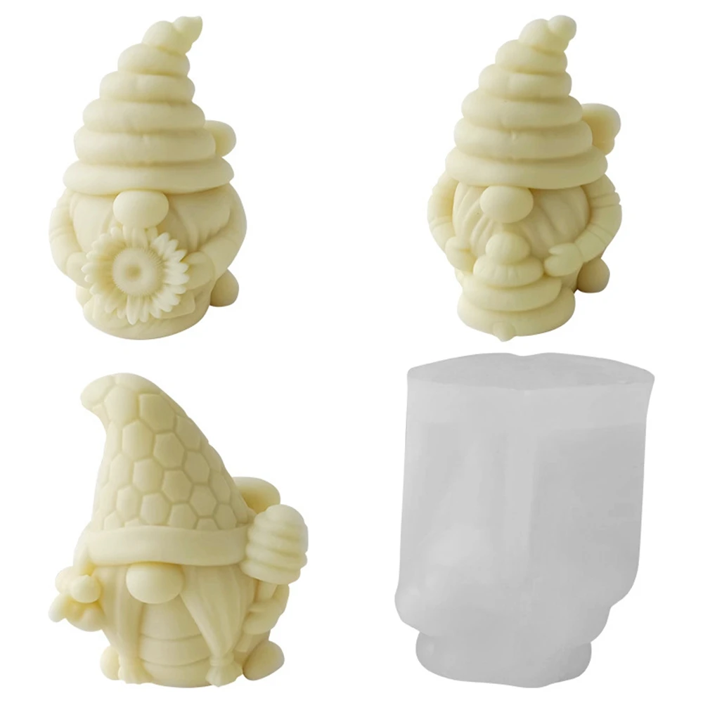 

Bee Dwarf Candle Mold DIY Handmade Aromatherapy Candle Gypsum Silicone Mold Scented Making Tools 3D DIY Handmade Fragrance