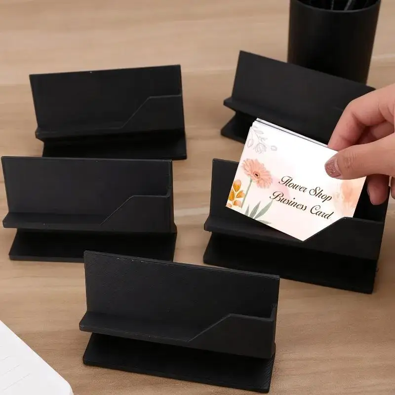 NEW 1pc Minimalist Business Card Holder, Plastic Desktop Organizer For Storing And Displaying Your Cards - Suitable For Any Size