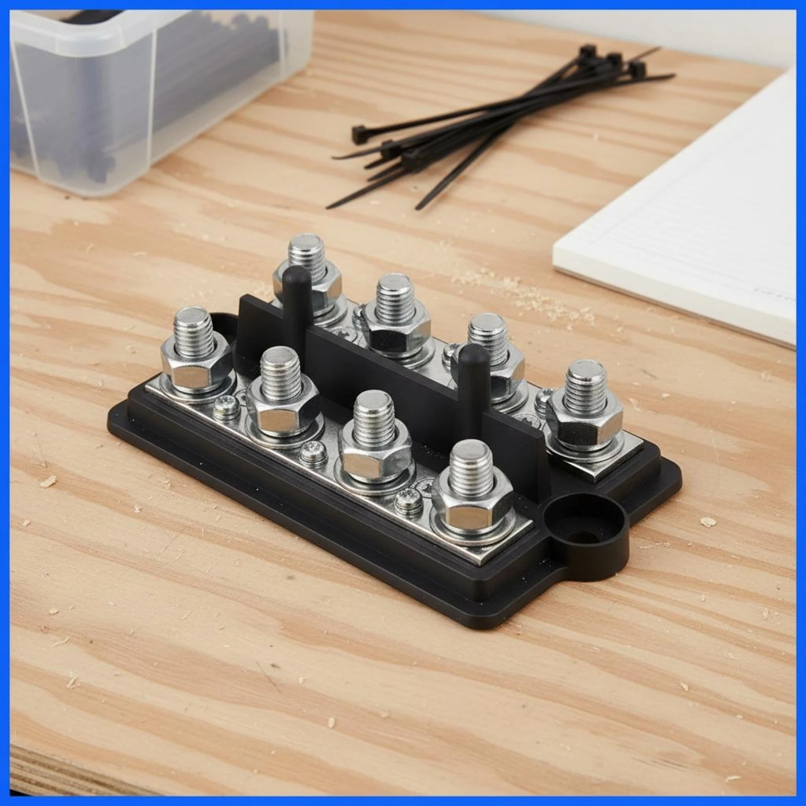 

RV Power Bus Bar Heavy-Duty Battery Bus Bar Set Marine Busbar Block 1/4 Inch Stud Battery Busbar Fire Retardant for Boat Owners
