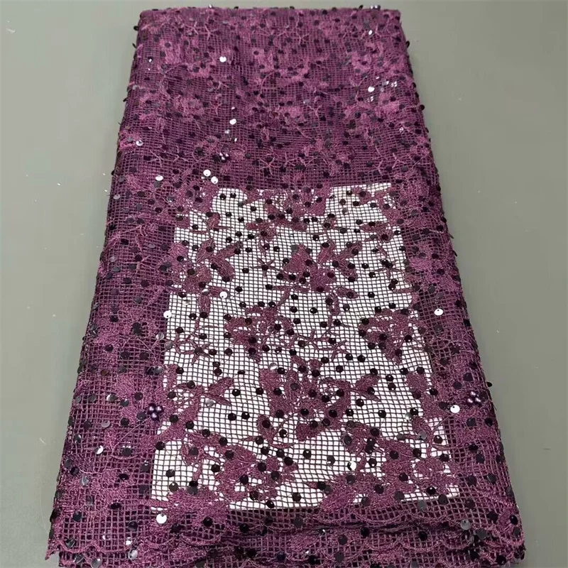 

2024 High Quality French Tulle Beads Sequins Net Lace Fabric African Sequins Lace Fabric Nigeria For Wedding Dress Party Sew