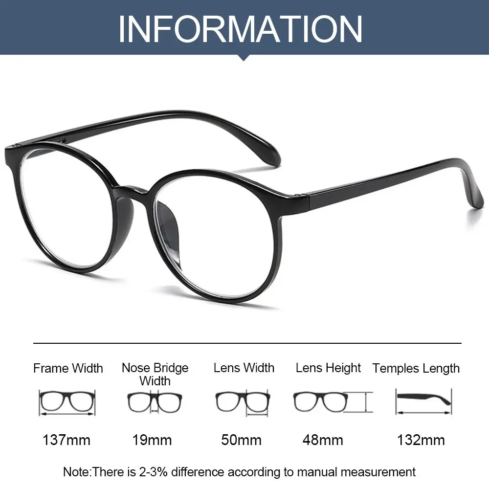Fashion Myopia Glasses For Women Men Optical Spectacles Vision Care Eyeglasses Round Frame Eyewear