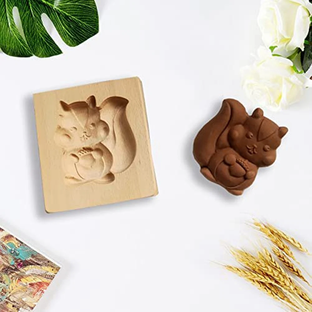 Wooden Cookie Mold Shortbread Mold DIY Cookie Mold 3D Wooden Baking Mold Kitchen Wooden Cookie Baking Mold (Windmill)