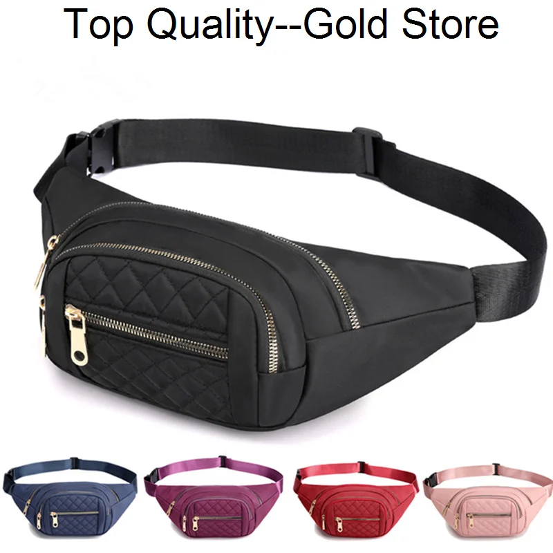 Women's Waist Bag Oxford Cloth Waterproof Belt s Multi Zipper Design Crossbody Chest Female Fanny Pack Banana Hip Purse