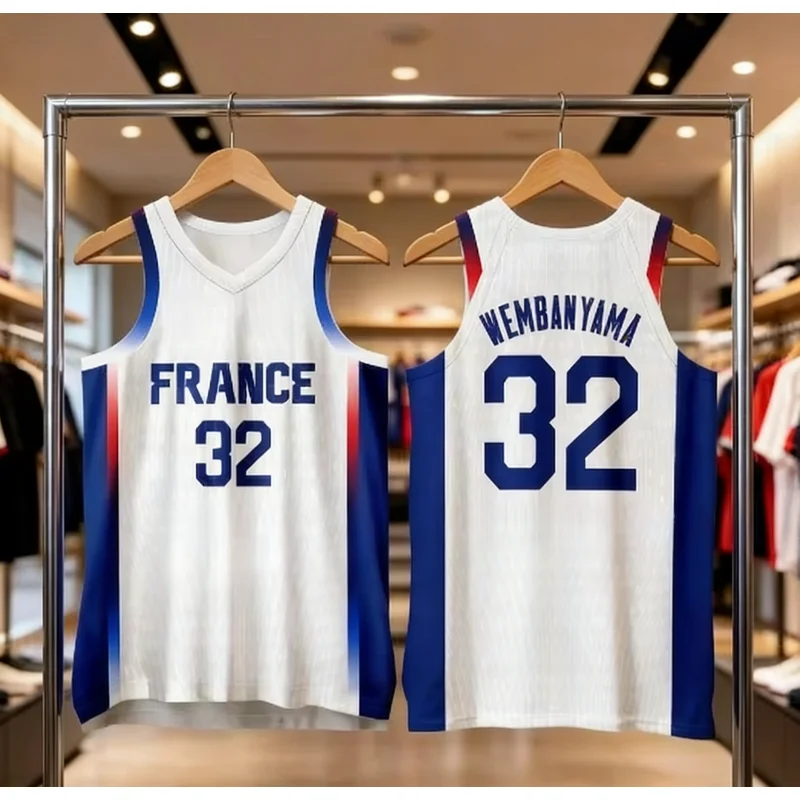 

Баскетбольные майки Франция 2026 WEMBANYAMA: высококачественная спортивная одежда для улицы, быстросохнущая пляжная одежда для мужчин