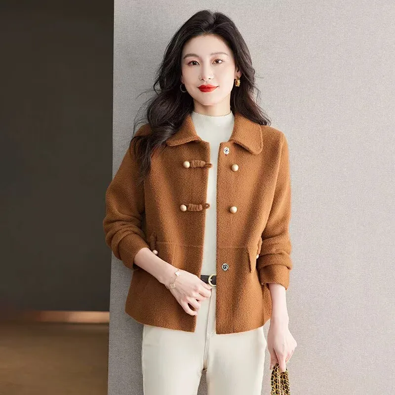 

Куртки Женская куртка Однобортный кардиган Женское короткое пальто Ранняя весна Модное пальто для мам среднего возраста на осень и зиму