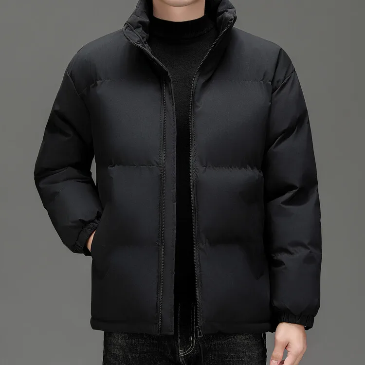 Winter New Men\'s Standing Collar Cotton Clothes Casual Thickened Parkas Simple Winter Wear