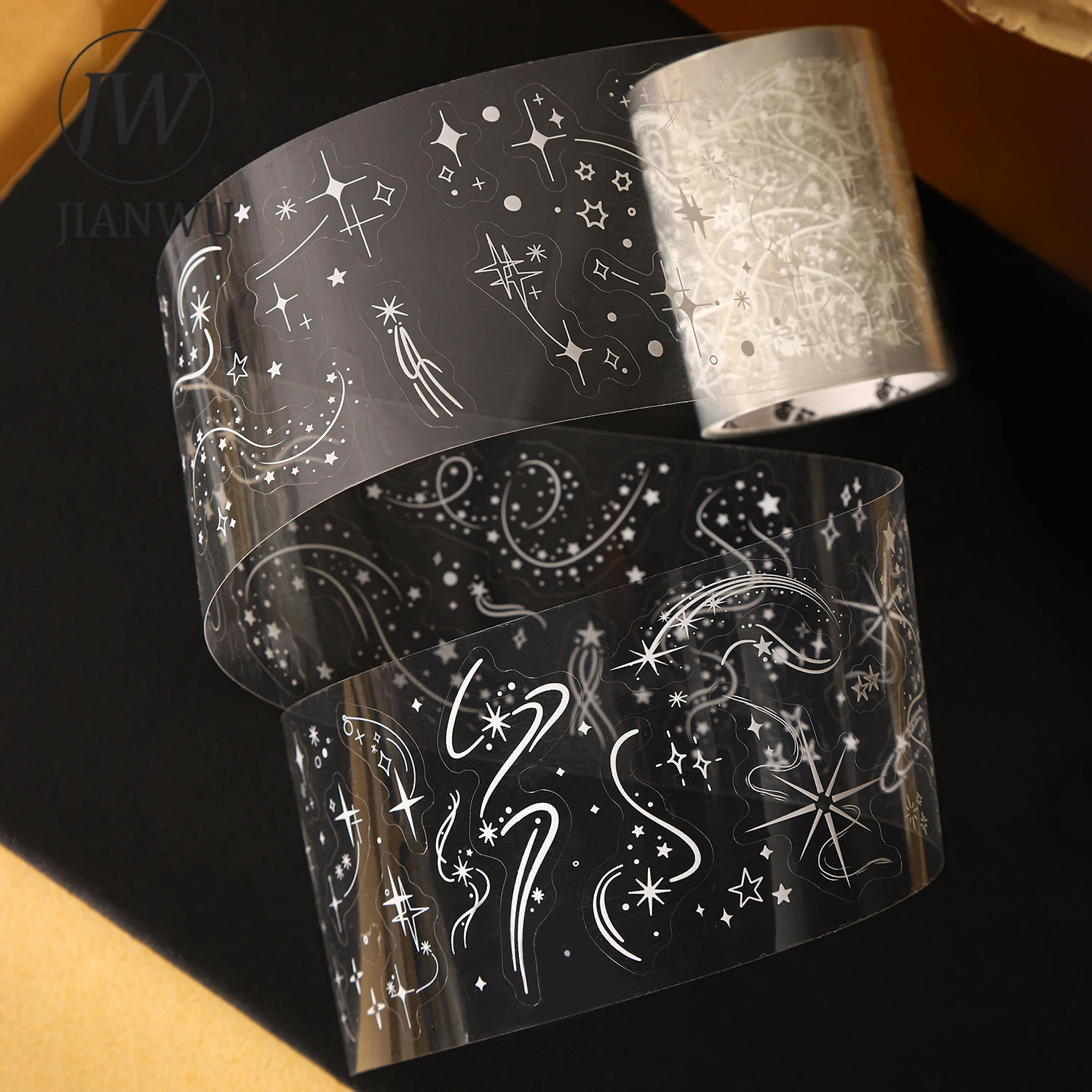 JIANWUPlain White Hoshino Series Vintage Butterfly Flower Bubble Material Collage Landscape PET Tape Creative Journal Stationery