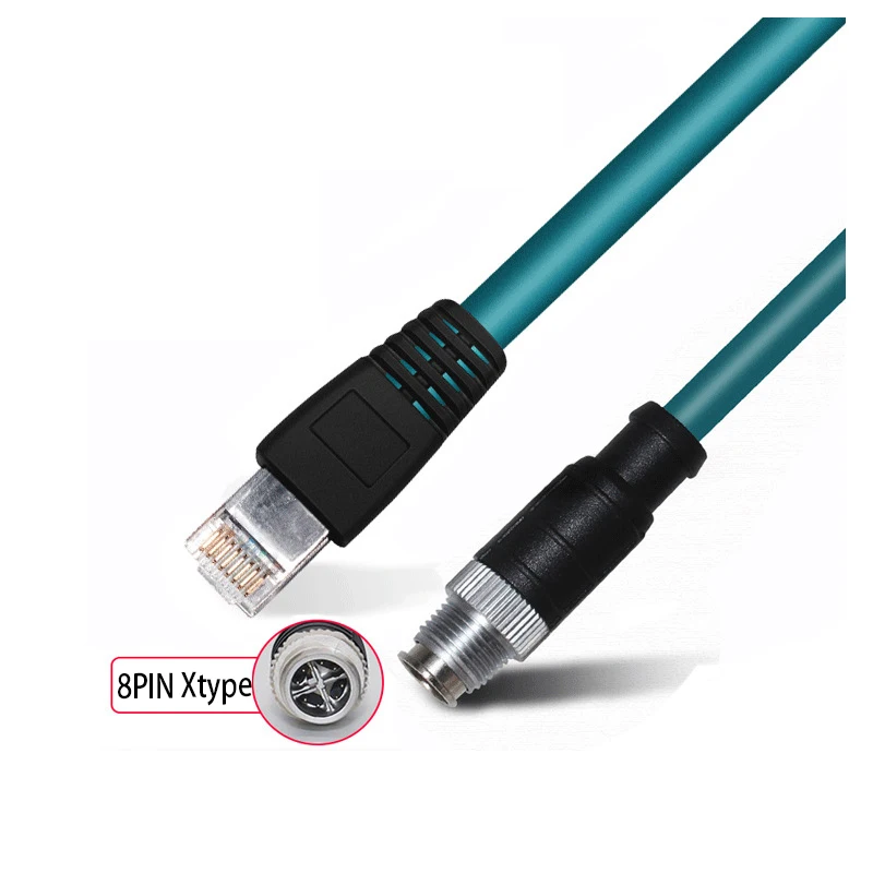 

M12 To RJ45 Industrial Ethernet Cable 8 Core X-coded Camera Sensor Cable M12 Connector For Servo motor Switch Notebook Router