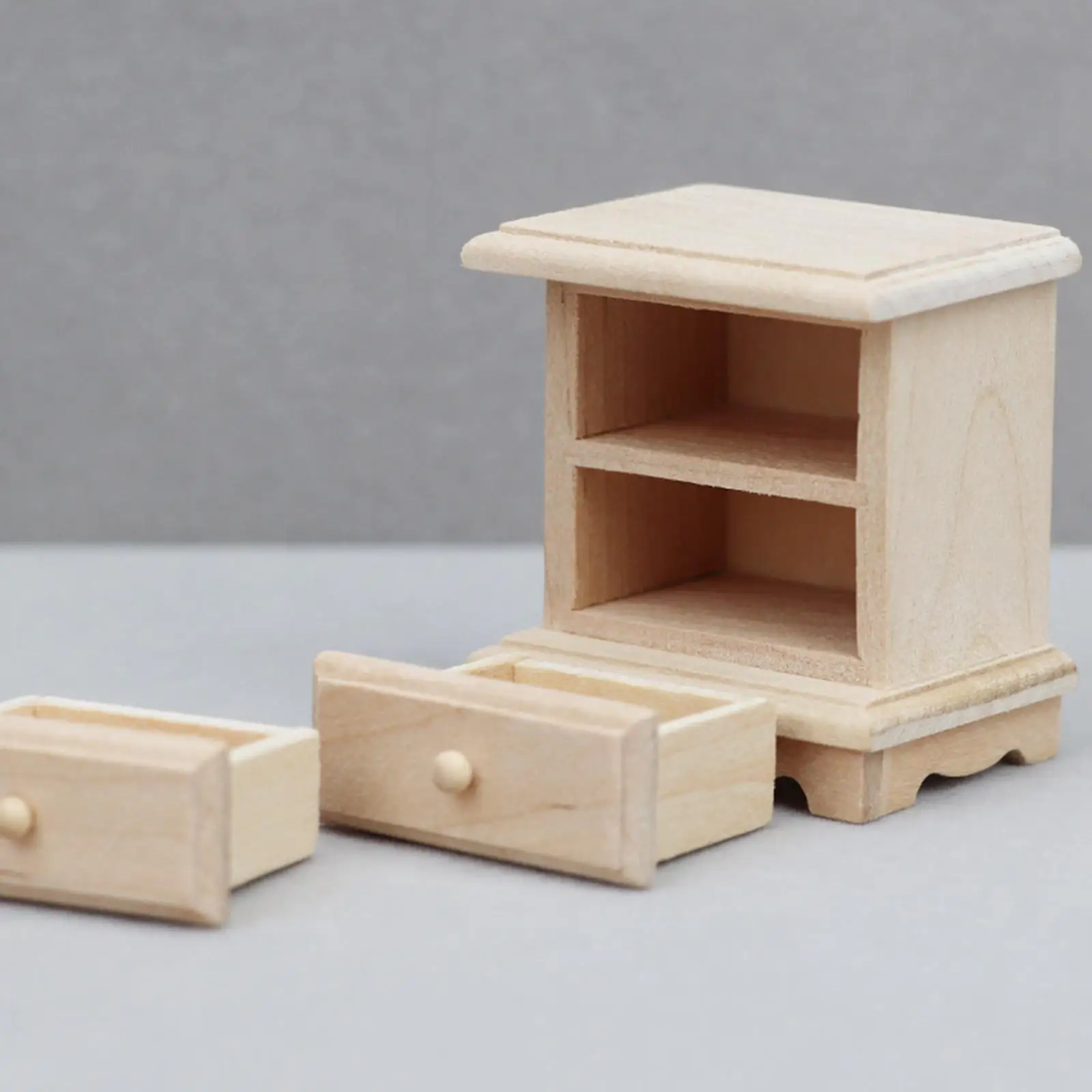 

1:12 Dollhouse Bedside Table Dollhouse Night Stands Decoration Life Scene Storage Drawer Cabinet for Children Holiday Gifts