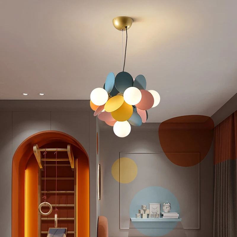 Plafonnier LED Suspendu au Design Moderne Coloré, Éclairage d'Nik, Luminaire Décoratif de Plafond, Idéal pour un Salon, une Salle à Manger, une Chambre à Coucher, une Villa, un Bar ou un Allée, Nouveauté