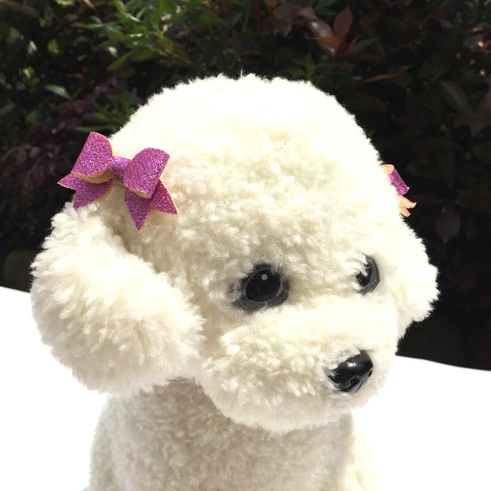 

10Pcs Pet Bow Hairpin Dog Hair Clips Glitter Bowknot Accessories Grooming Clips Dog Hair Clip Pet Barrettes