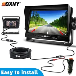 Cámara de visión trasera de coche con Monitor para estacionamiento de camiones/remolques, Monitor de visión trasera LCD a Color de 7