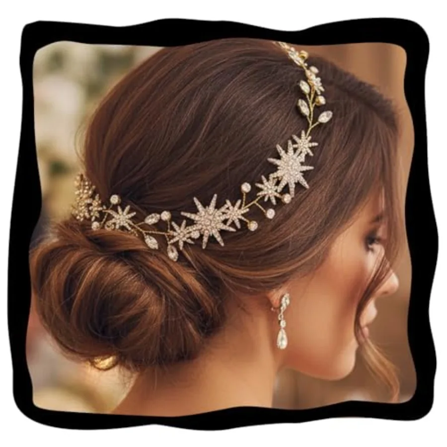 

Star Hair Vine Rhinestone Bride Wedding Headband Bridal Headpieces Crystal Hair Accessories for Women and Girls