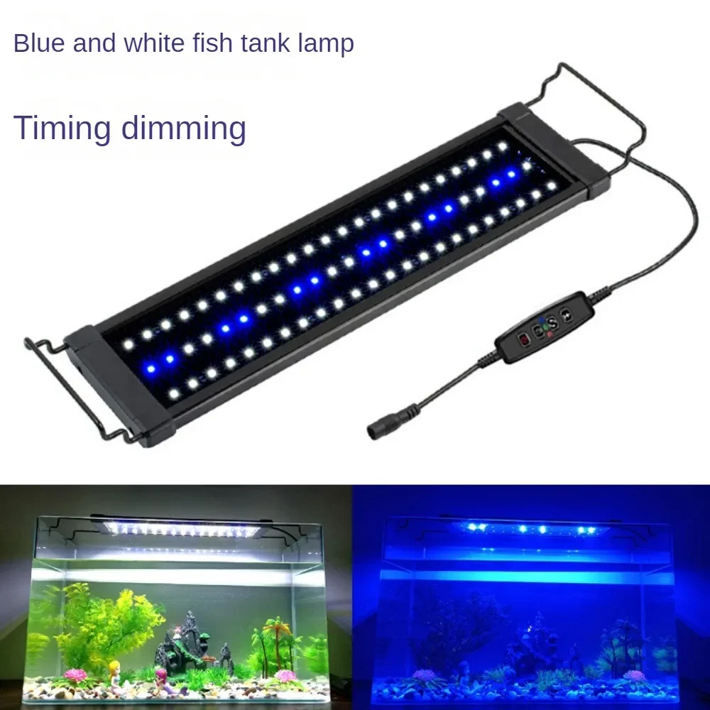 12“-48” LED Aquarium Light Fish Tank Light Fixture With Blue White Lights For Water Plants Fish Coral Reef LED ,Timing ,Dimming