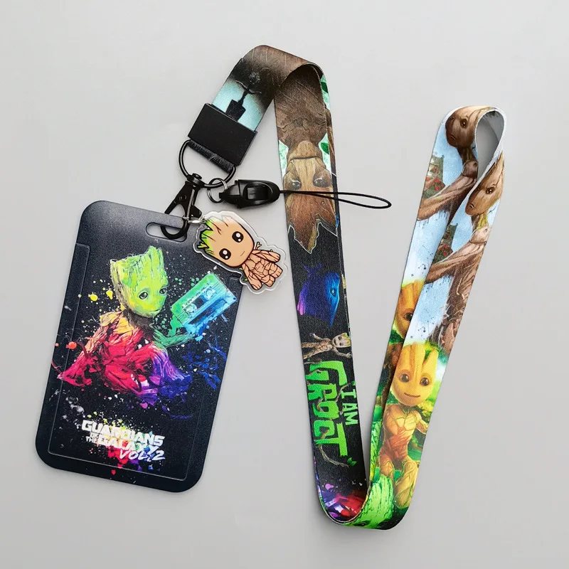 I'm Groot. Cute Card Holder Lanyards for Keychain Superhero Movie Card Holders Neck Strap Door Badge Holder Credencial Pendant image 4