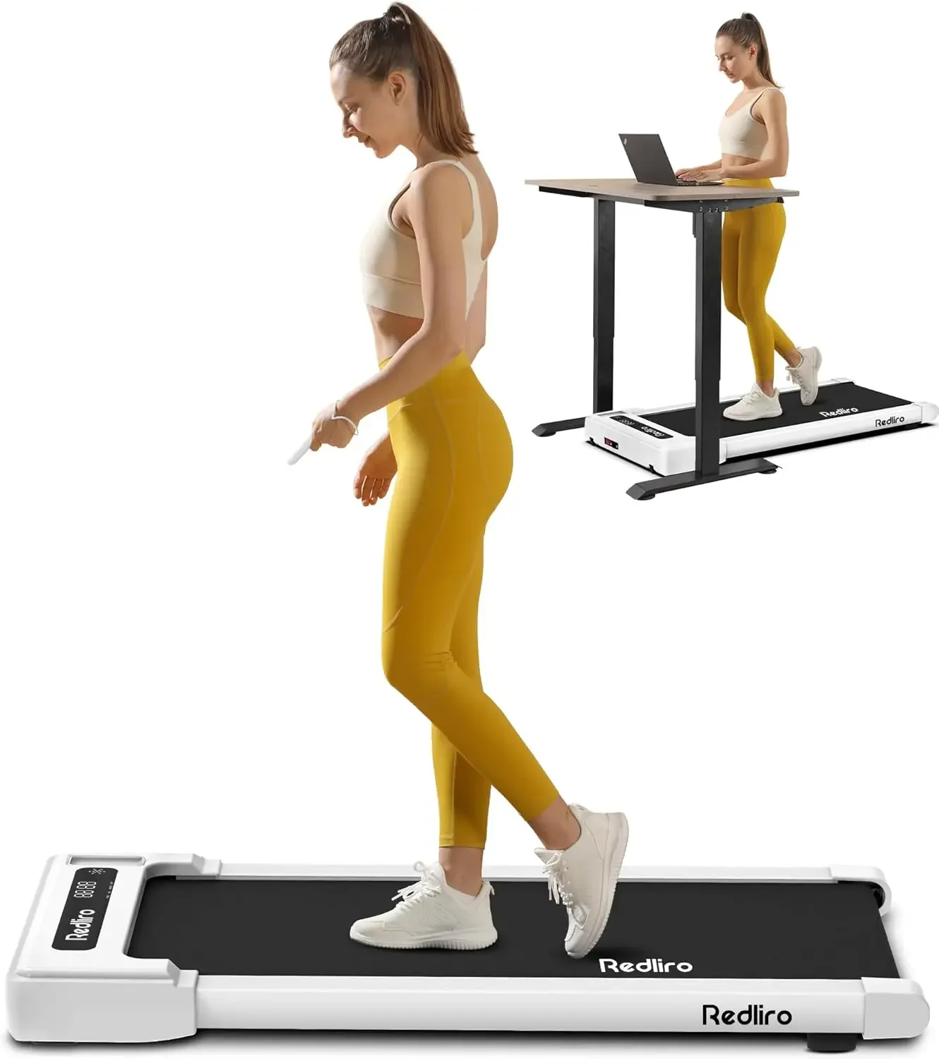 Walking Pad Treadmill Under Desk, Portable Mini Treadmill with Remote Control, 265lbs Max Weight, Installation-Free Jogg