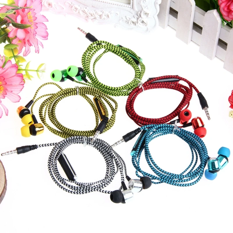 3.5mm In-Ear Earphone Headphone With Mic Braided Headset For phone  New