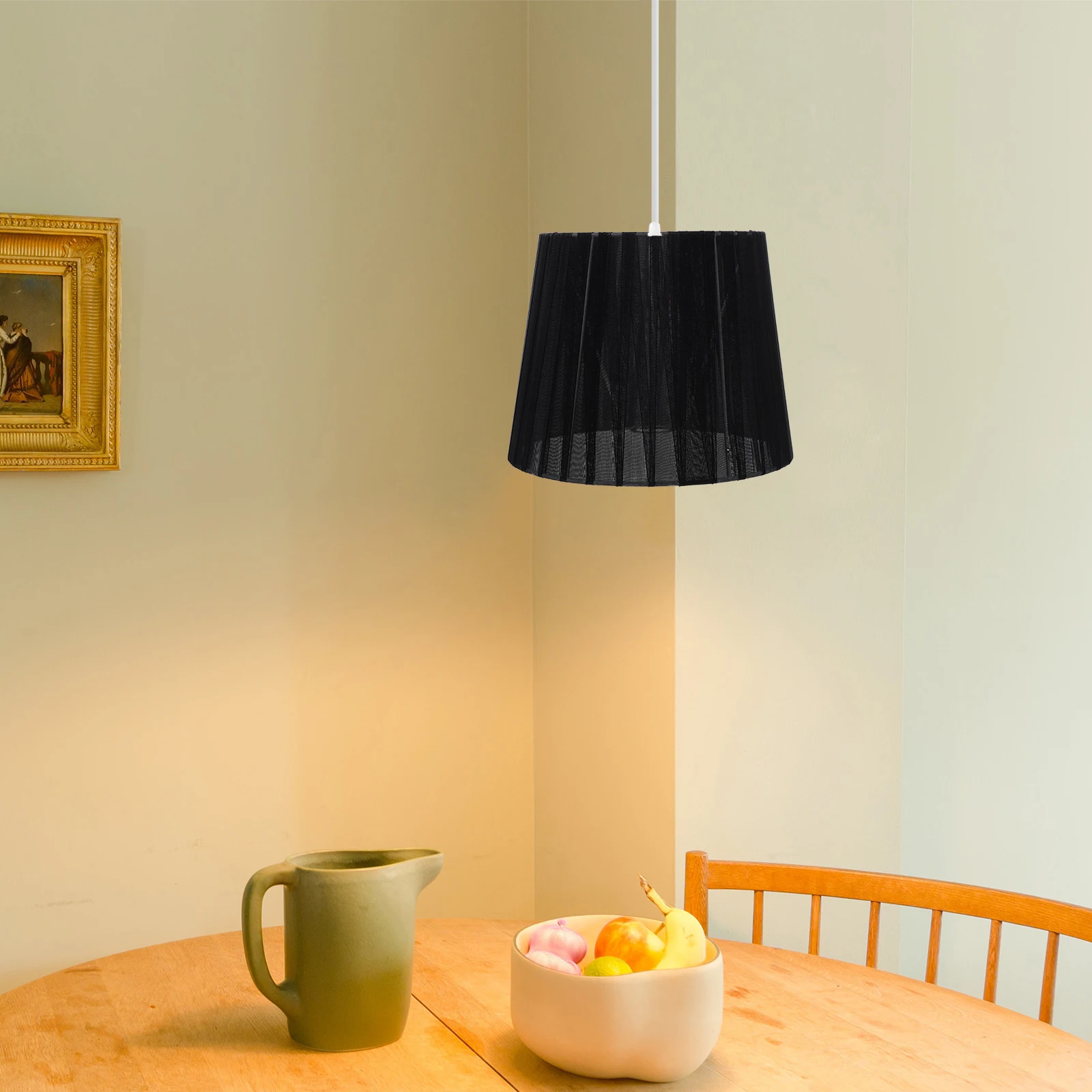 

Table Lamp Shade Black Fabric Drum Style Breathable Replacement For Floor Lamp Bedroom Home Hotel Decor Lighting Fixture