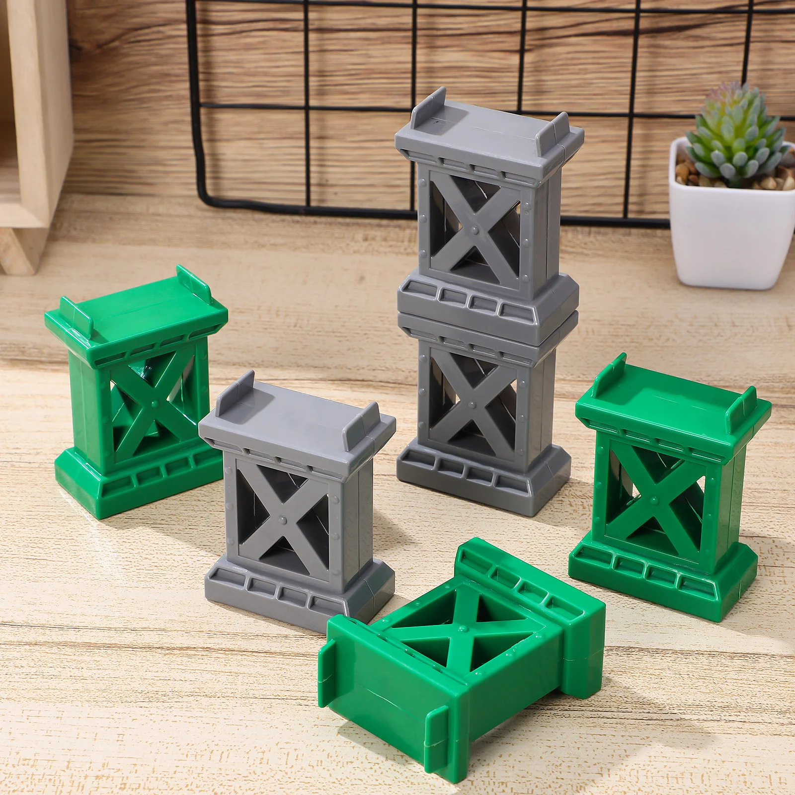 6 Pcs Train Track Toys Support Railway Accessories Bridge Pier Riser For Wooden Plastic Supports Child