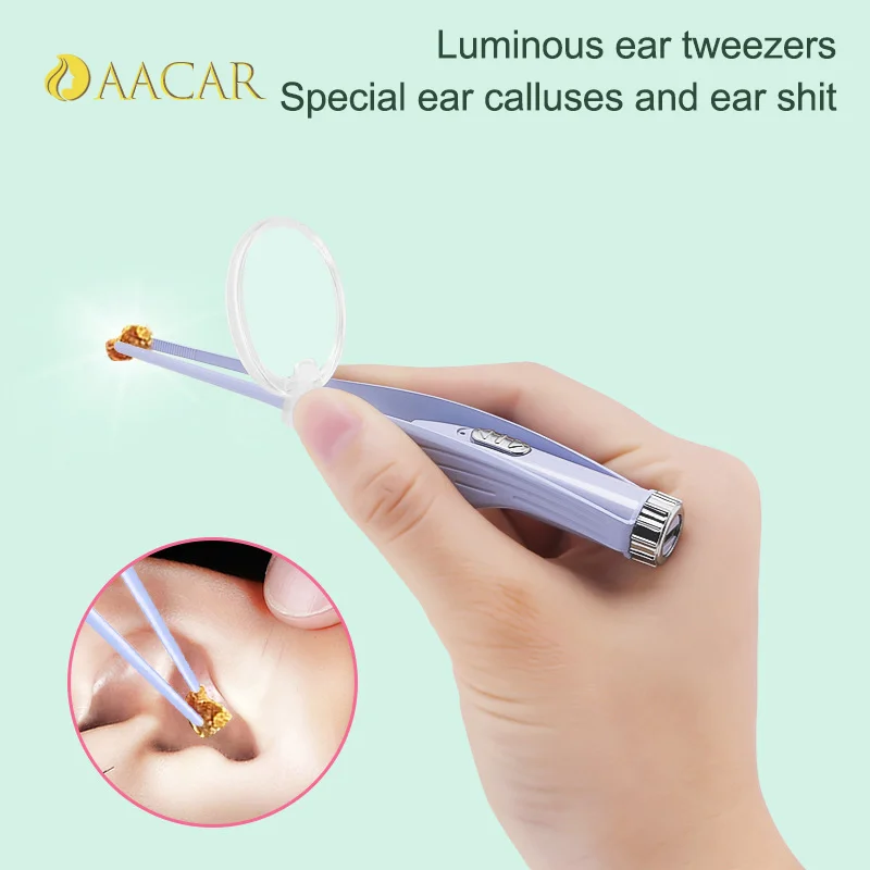 

Набор детских чистящих средств для ушей со светодиодной вспышкой, мягкие щипцы для ушей, кюретка для сбора ушной серы, инструмент для чистки ушей для безопасного удаления ушной серы