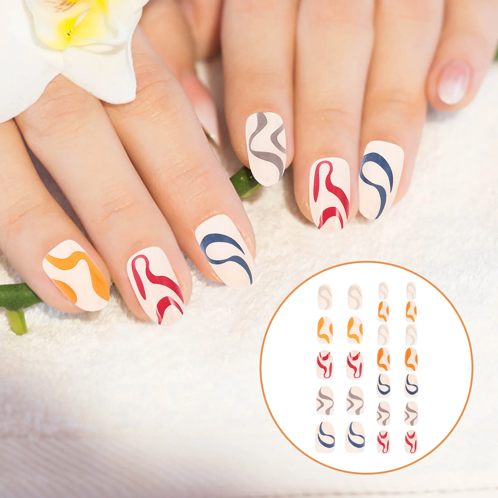 1 صندوق اضغط على غطاء كامل الأظافر وهمية لتقوم بها بنفسك نصائح فنية للأظافر لحفلة عيد الميلاد مانيكير خط الأظافر كاذبة البلاستيك الاصطناعي #1