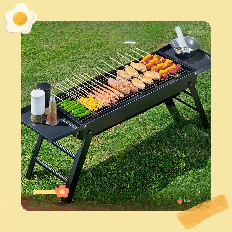 

New Outdoor Foldable Portable Barbecue Grills Stainless Steel Charcoal BBQ Tool Kits Outdoor Cooking Camping Hiking Picnics